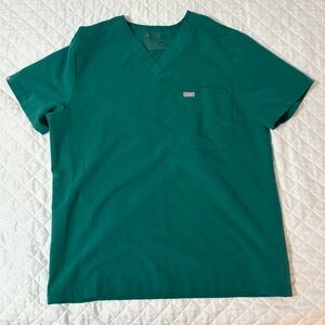 Men's Hunter Green FIGS scrub top M